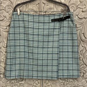 Boden Wool Plaid Mini Skirt